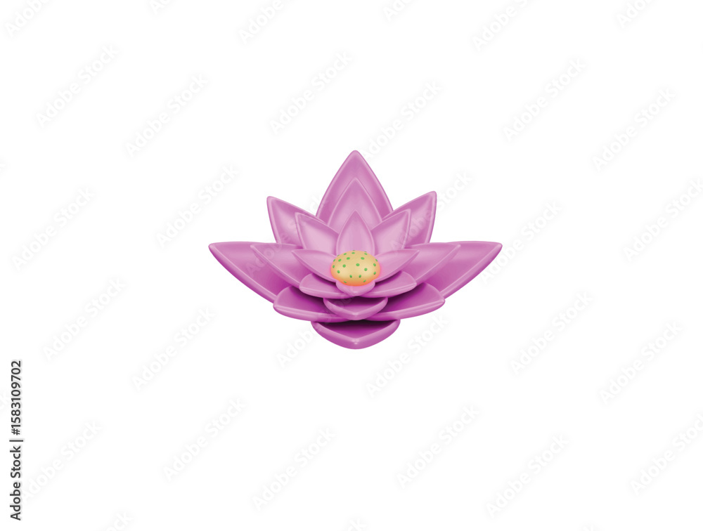 Fototapeta premium lotus icon 3d illustration render