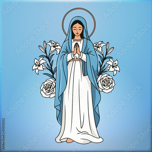 virgen maria vector