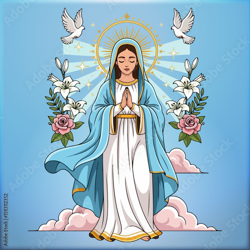 virgen maria vector