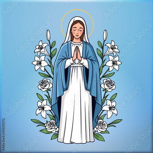 virgen maria vector