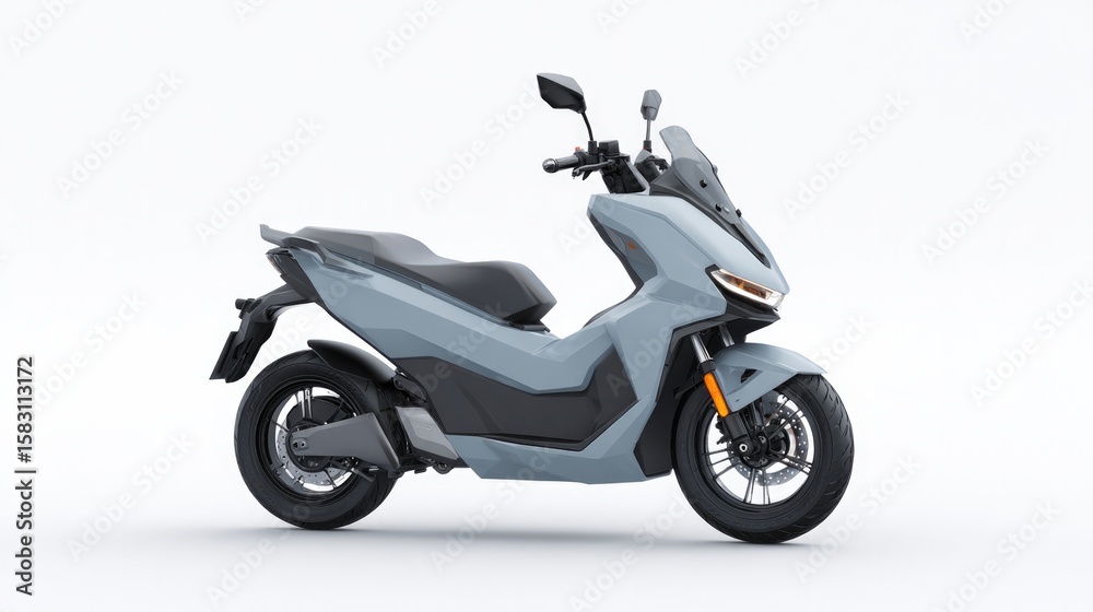 Obraz premium 3d-rendered image of modern scooter with sleek lines and dynamic stance left side view