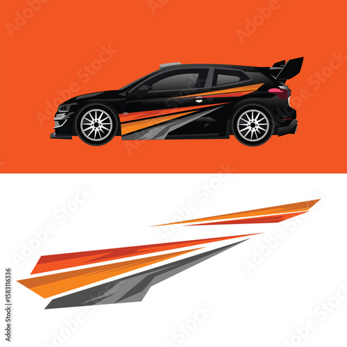 decal livery design, sticker wrap for side of racing car body