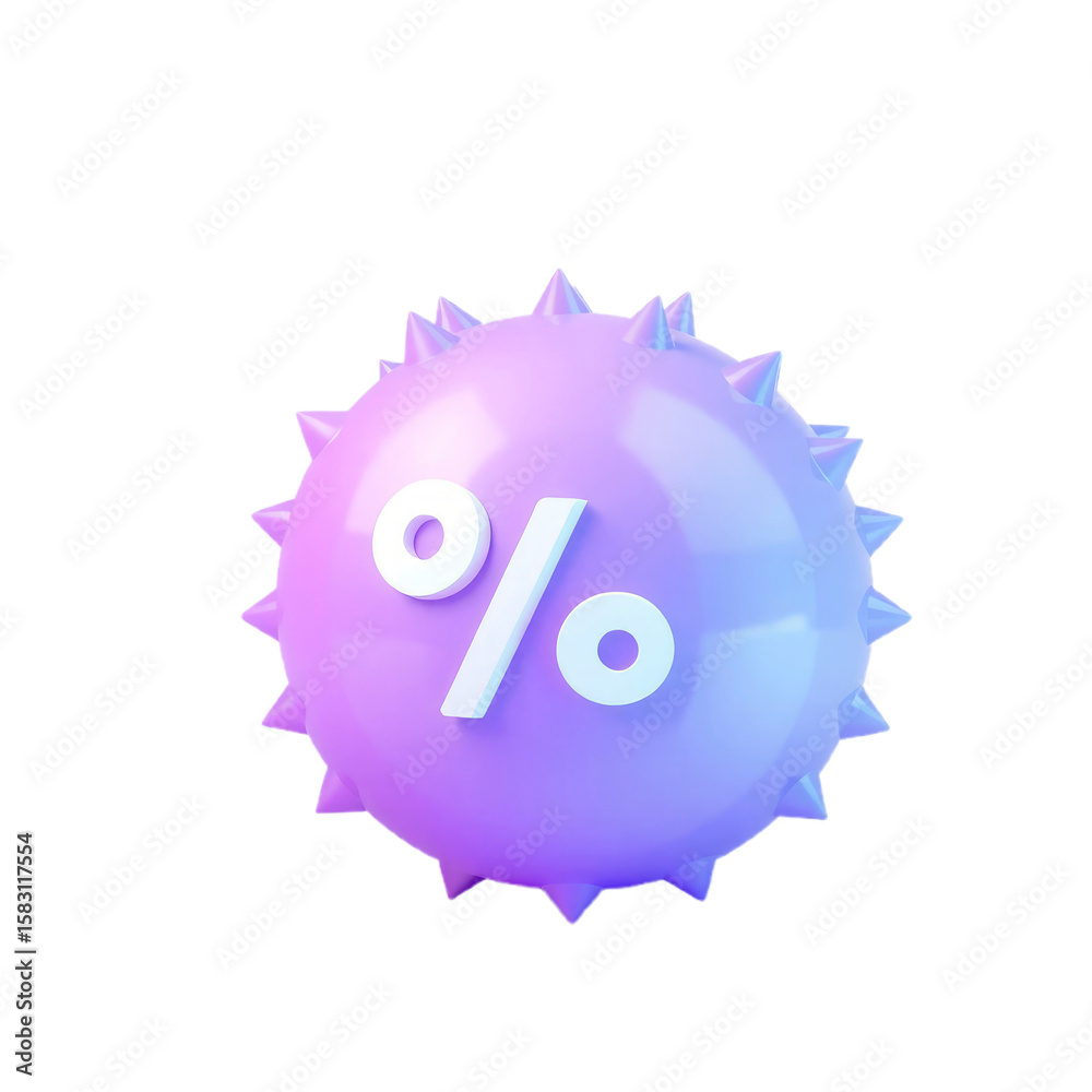 Obraz premium discount 3d sing with transparent background PNG and JPEG image 