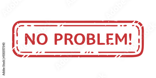 Red stamp with "No Problem!" text on white background  