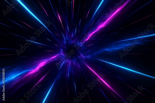 A dynamic hyperspace tunnel filled with fast moving blue and pink energy streaks, symbolizing futuristic space travel, ideal for sci fi themes, time burning background