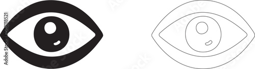 Eye vector icon. Simple editable set.