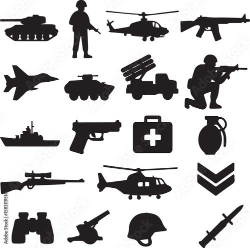 Military and Army Icon Set