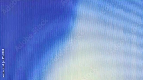Static abstract background with vertical stripes transitioning from deep blue to pale blue, separated by a central divide and subtle scan line texture. Calm and minimal visual loop.