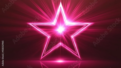 Radiant pink starburst on dark background
