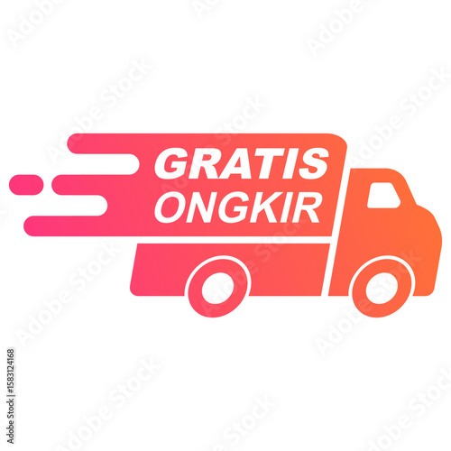 Colorful icon design featuring a delivery truck with the text 