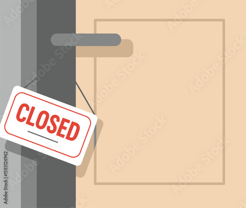 A closed door with a sign indicating the establishment is not open.
