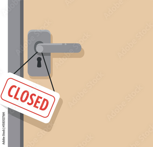 A closed door with a "CLOSED" sign, indicating business closure.