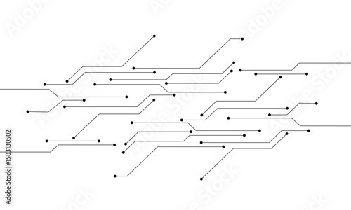 Abstract Circuit Board Design: Lines, Nodes, Connections, Technology, Innovation