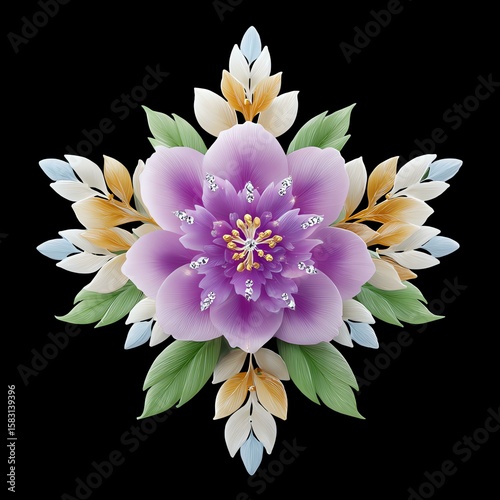 Vibrant purple flower with intricate petals.