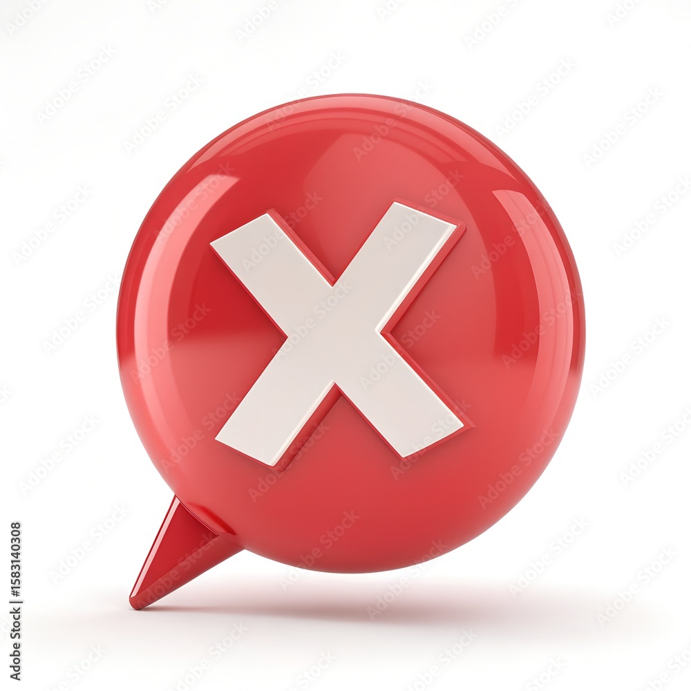 Obraz premium Bold Red X Mark Symbol