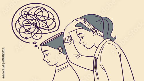Person Rewiring Their Own Head – Conceptual Vector for Mental Health & Cognitive Therapy Brands