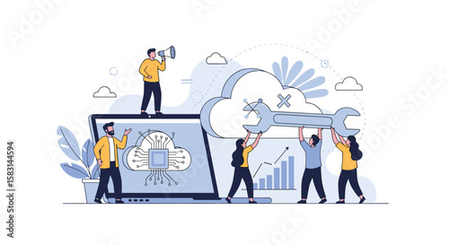 Team collaboration enhances cloud computing solutions and technological innovation for business growth