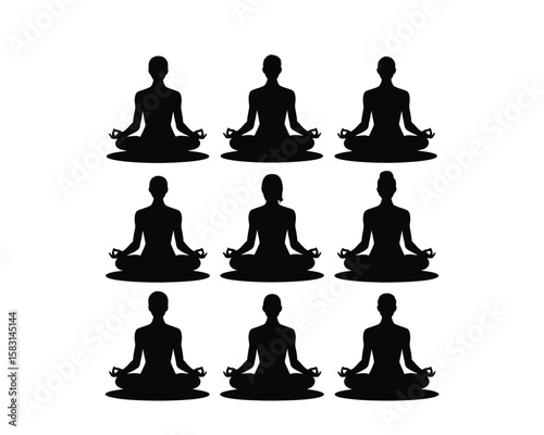 Yoga and Meditation Silhouette Collection