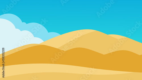 Serene Cartoon Sand Dune Feeling a Gentle Sea Breeze