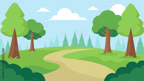 Peaceful Forest Clearing with Soft Grassy Ground