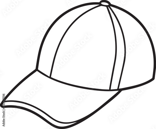 cap outline vector illustration, line art