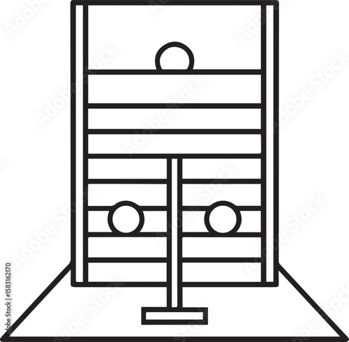tennis scoreboard outline vector illustration, line art