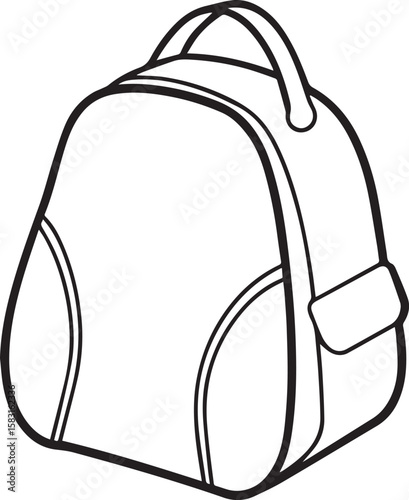 tennis bag outline vector illustration, line art