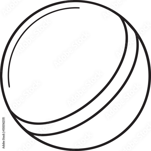 table tennis ball outline vector illustration, line art