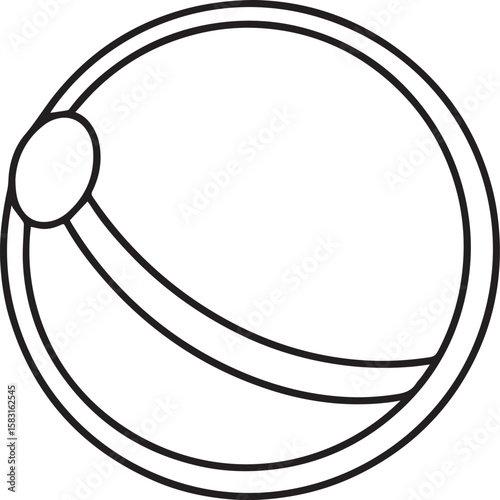 table tennis ball outline vector illustration, line art