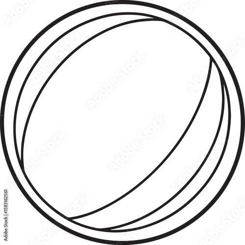 table tennis ball outline vector illustration, line art