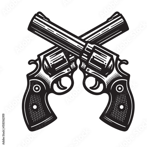 Crossed pistols svg