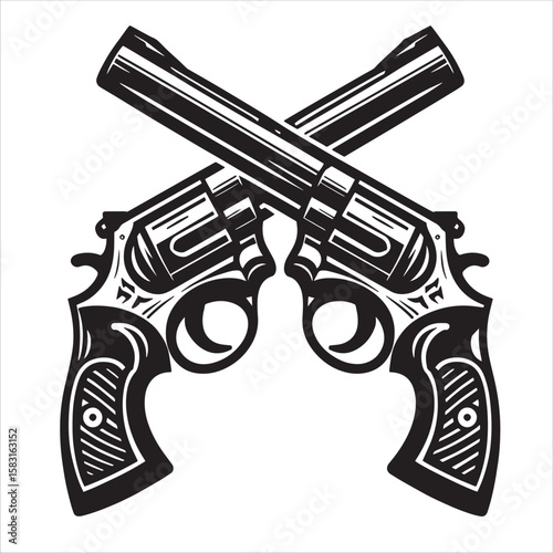 Crossed pistols svg