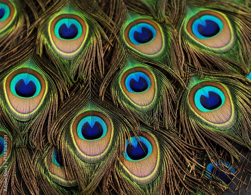 Fototapeta premium Close-up peacock feather detail