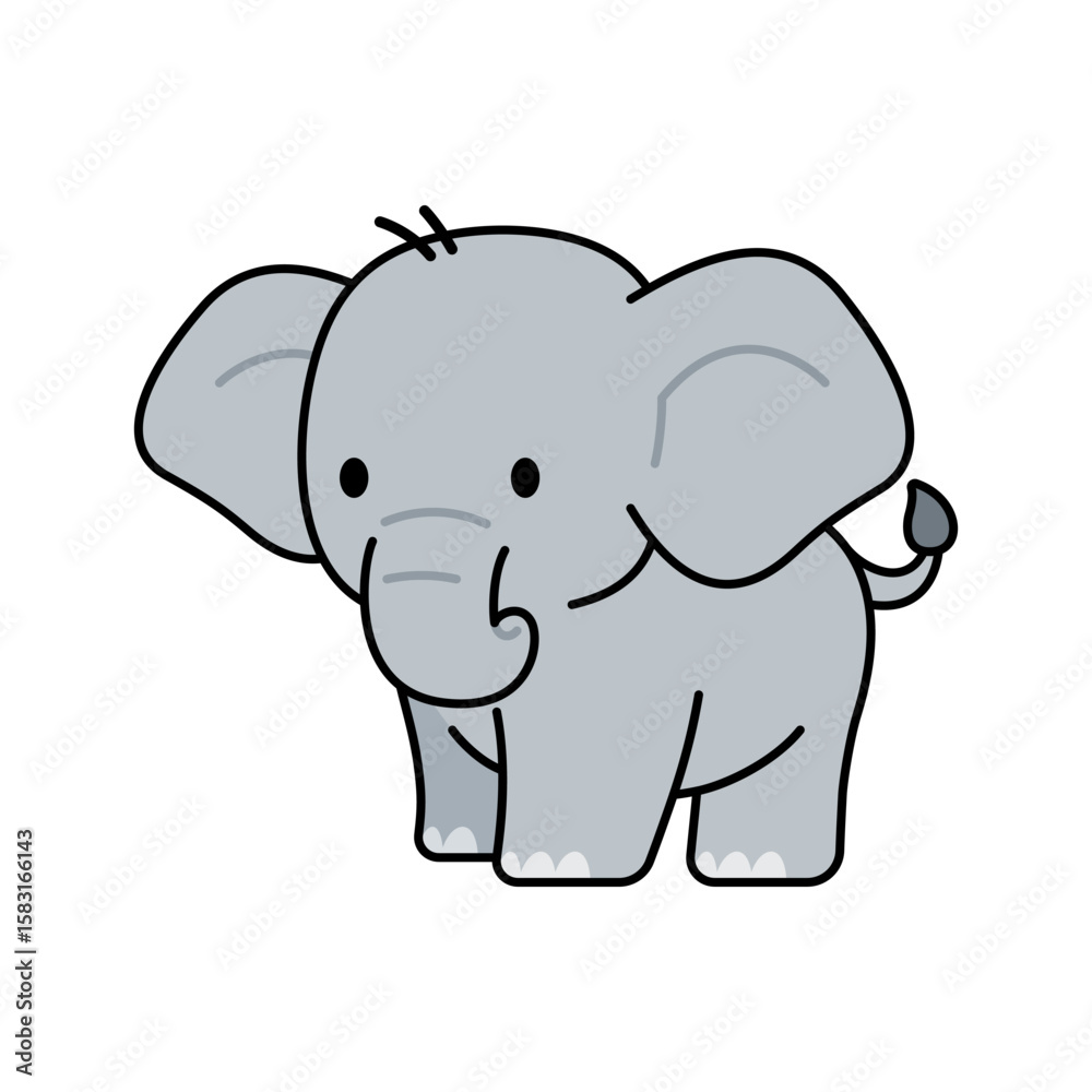Fototapeta premium Cartoon Elephant Vector Illustration