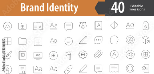Brand Identity Line Icons, Logo Design, Color Palette, Typography, Brand Guidelines, Business Card, Editable Formats: AI, EPS, PNG, Ideal for Both UI and Print Media Use
