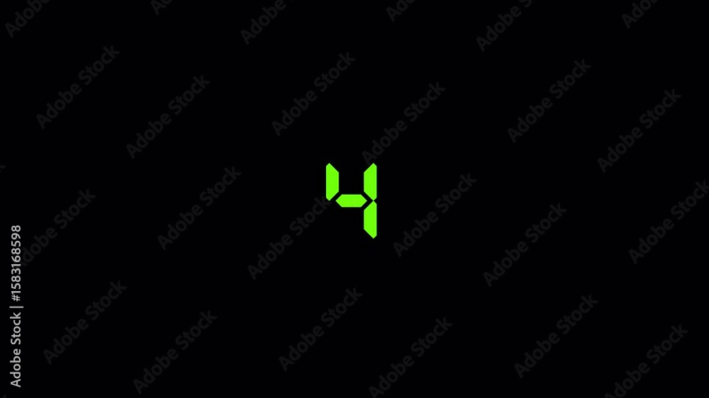 Ten seconds countdown timer animation from 10 to 0 second on transparent background 10 second countdown timer, in 4k with alpha channel.	