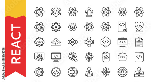 25 React Line Icons: Web Development, Frontend & JavaScript Framework