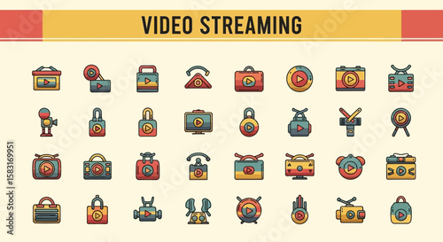 25 Retro Video Streaming Icons: Vintage Online Media & Entertainment