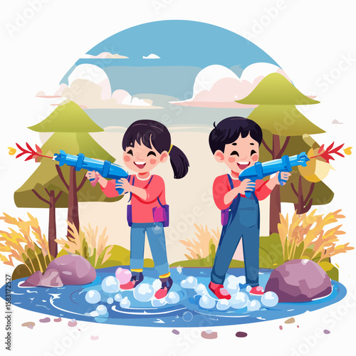 children on the beach