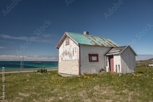 Vászonkép Hut in Lofoten Islands, Norway