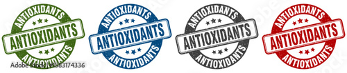 antioxidants stamp. antioxidants round stamp set isolated on white background