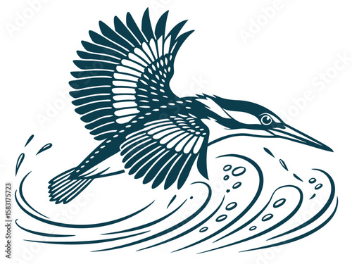 vector illustration of an abstract fish