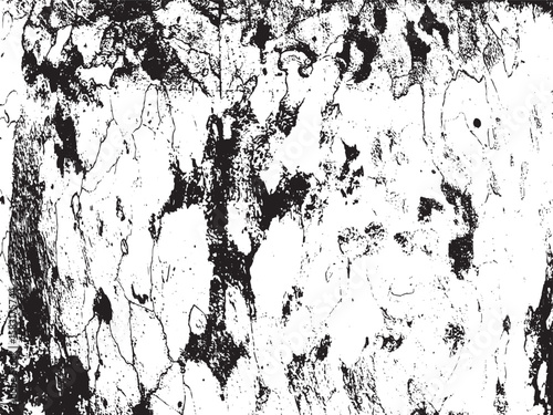 Abstract grunge texture with rough black marks on a white surface silhouette isolated on transparent background