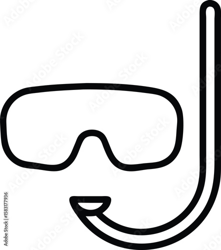 Snorkeling Gear Icon: Diving Mask and Snorkel for Underwater Exploration and Summer Adventures