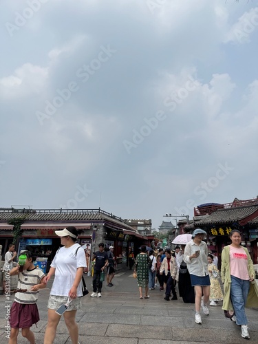 people walking in the city, Beijing Summer palace