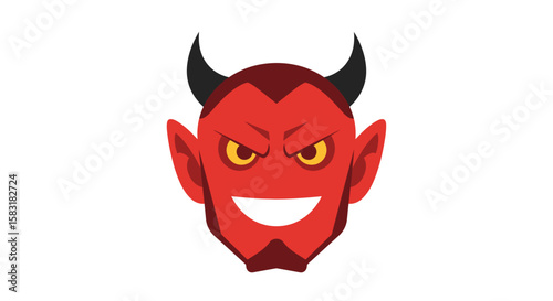 Vector Icon of Furious Devil – Red Demon Expression