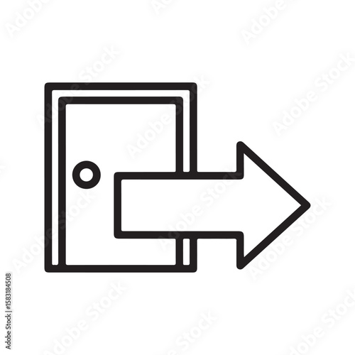 Exit line icon. Logout, sign out symbol, open door with arrow pointing out, vector illustration.
