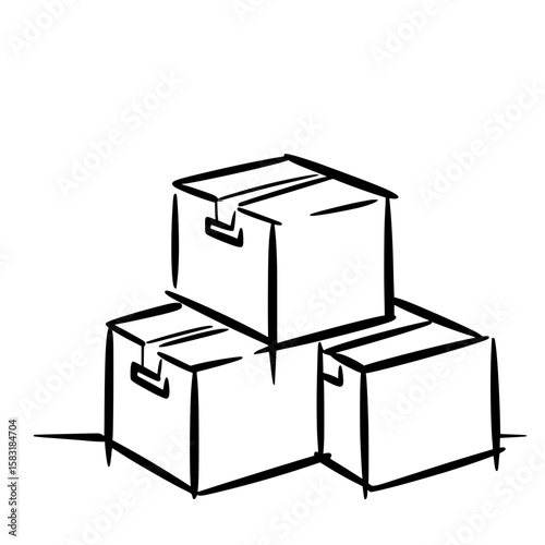 Stacked Cardboard Boxes
