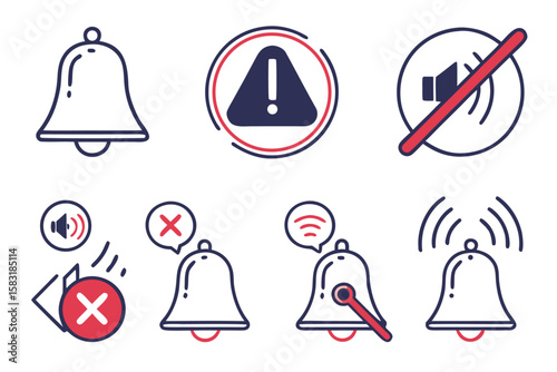 Alert bell sound notification icons volume