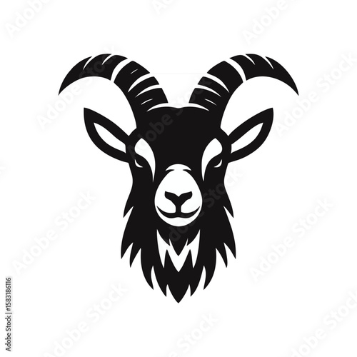 Goat head simple black vector logo icon